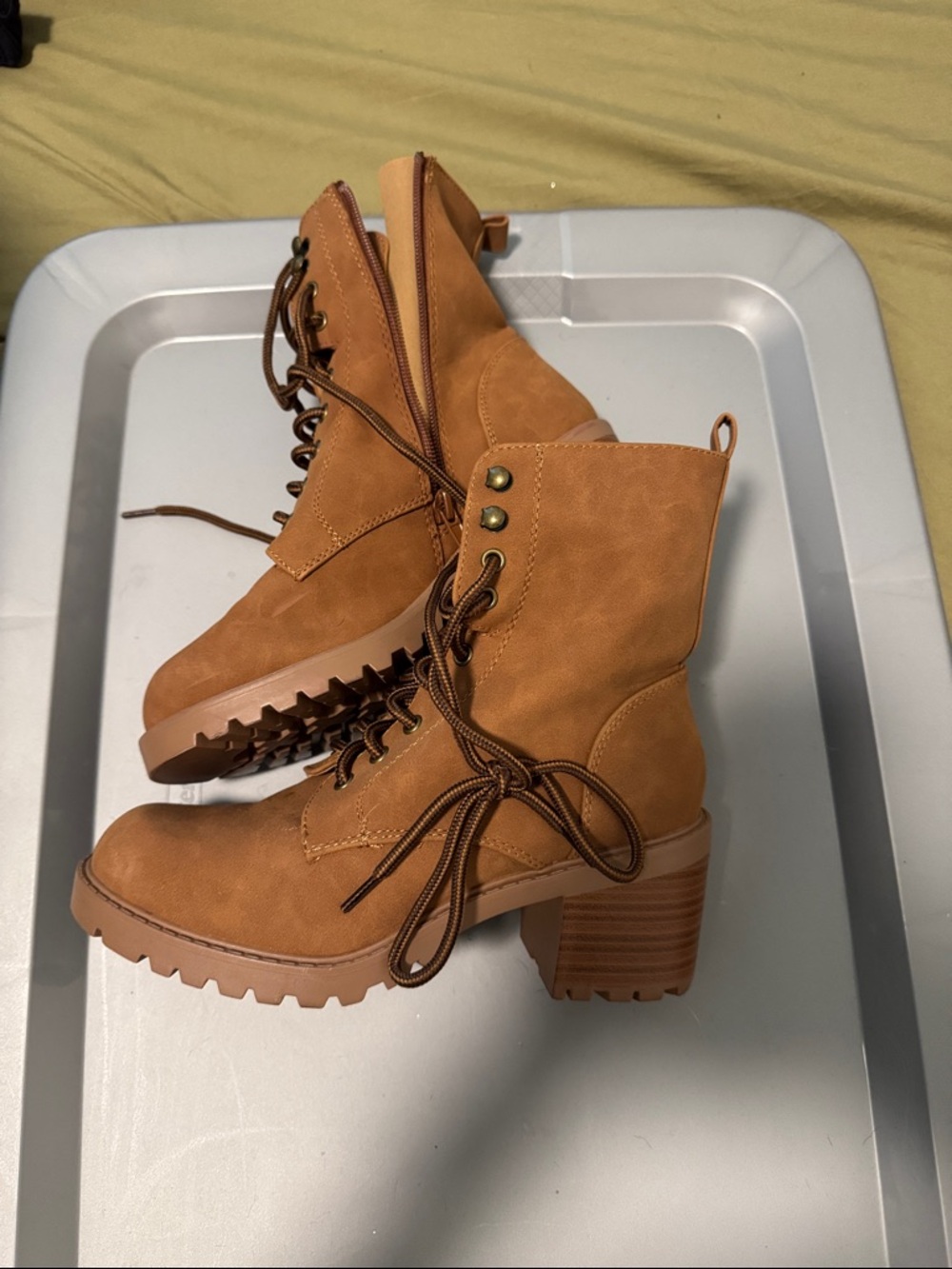 Women’s Lace-Up Heeled Combat Boots